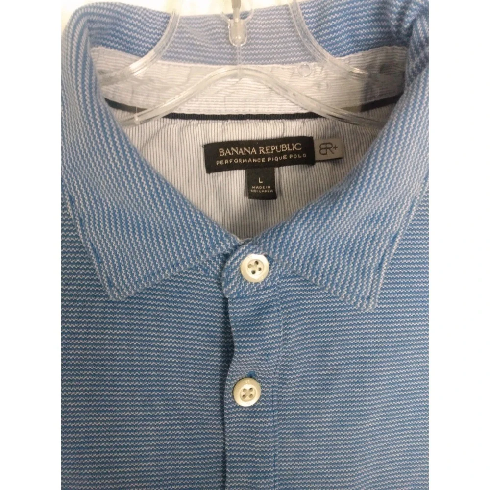 BANANA REPUBLIC PERFORMANCE PIQUE POLO‎ SHIRT Blue Size Large